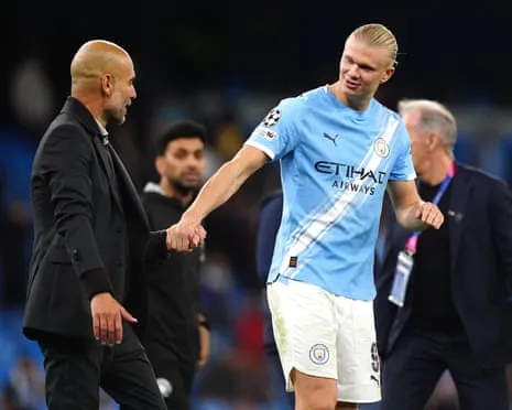 Haaland Joins Exclusive UCL Half-Century Club, Hailed by Guardiola as Ronaldo and Messi's Equal